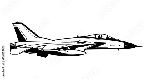 Powerful Military Jet Aircraft in Flight - Dynamic Aerial View