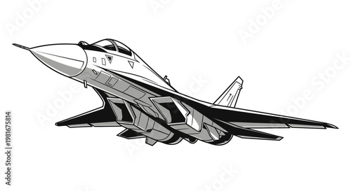 Powerful Military Aircraft Soaring Through the Sky, Dynamic Perspective