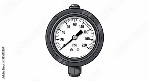 Pressure Gauge Instrument Reading, Industrial Measurement Technology