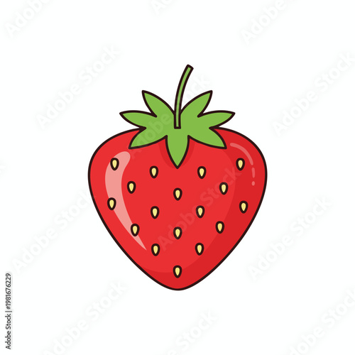 Fresh and Ripe Strawberry Fruit Illustration for Food and Beverage Design