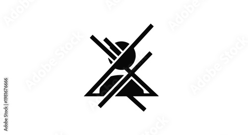 Person silhouette crossed out by bold lines communicates a restriction of access or a restricted area policy that is essential for maintaining privacy and safety in public or private sectors.