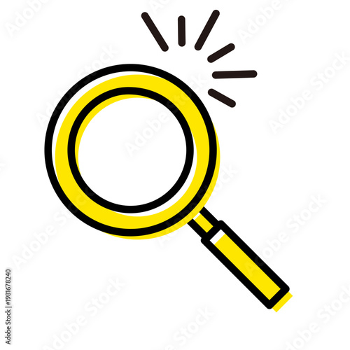 虫眼鏡で検索を表すアイコン素材