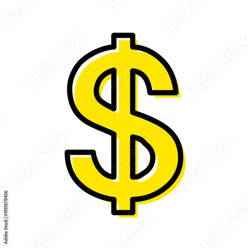 ドル記号を表す通貨アイコン素材