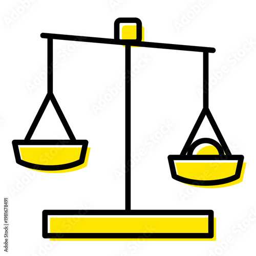 不均衡を示す天秤アイコン・バランス崩れイメージ