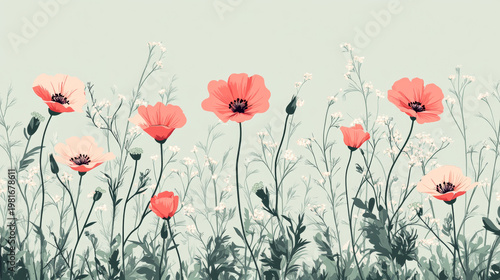 Poppies in the grass