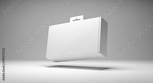 Blank product packaging box mockup for brand presentation and advertising, in a realistic 3d rendering, isolated on a white background.