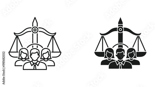 Business justice group scale equality illustration