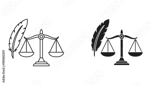 Justice scale feather balance fairness concept