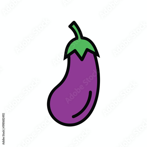Colorful Eggplant Illustration for Healthy Food and Vegetable Concepts