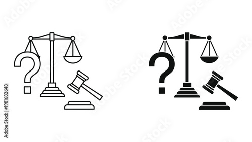 Balance scale object comparison uncertainty icon
