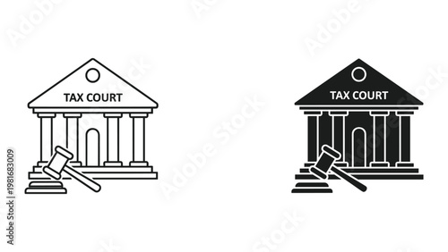 Tax court building justice financial law icon