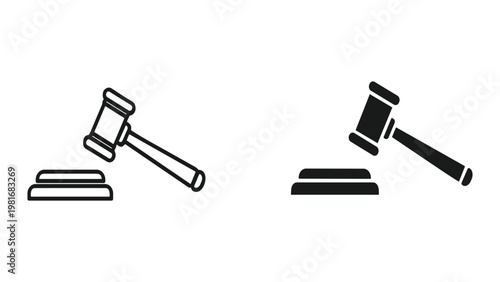 Gavel sound block justice legal decision icon