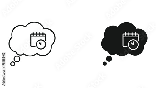 Brain knowledge outline filled education icon set