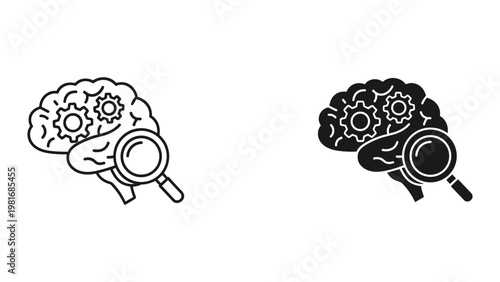 Brain circular arrow cognitive flow concept icon