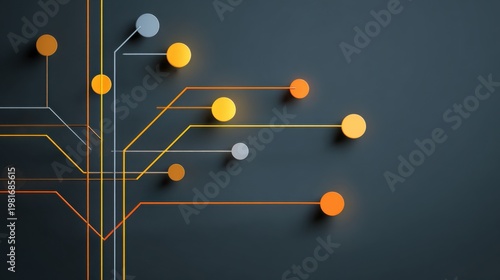 Abstract digital tree illustration with connected dots and lines representing network connection. This image perfectly captures the essence of technology and data transfer