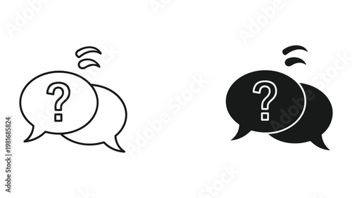 Speech bubbles question marks communication concept