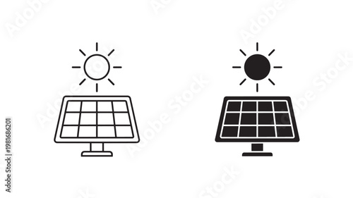 Computer monitor with sun and bright weather icons for day time and contrasting light modes featuring brightness, contrast, user interface with