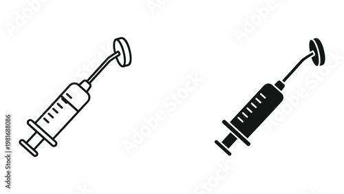Syringe medical injection icon outline filled