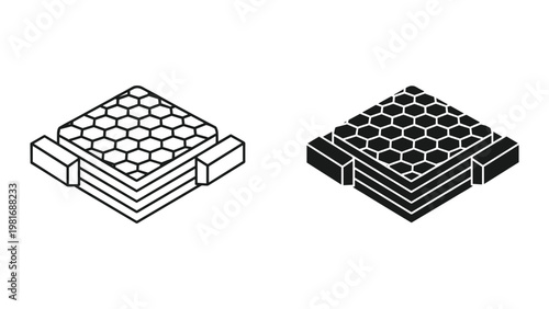 Honeycomb structure geometric 3D comparison