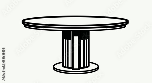 Elegant Round Dining Table with Pedestal Base.