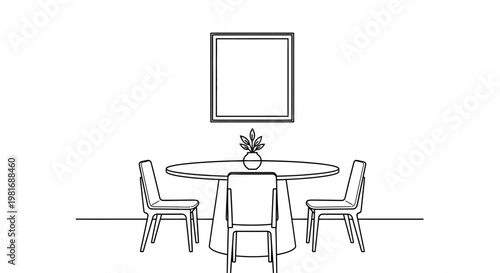 Elegant Dining Room Setup with Oval Table and Chairs.