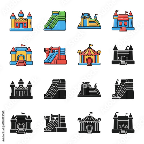 Inflatable bounce house for kids party.