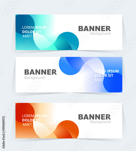 Geometric banner design with vector presentation template.