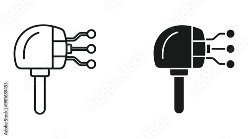 Brain connectome neural network schematic icon