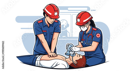 Paramedics Performing CPR and Resuscitation on Patient