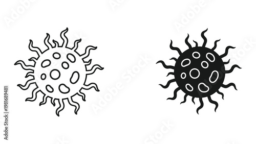 Virus sphere spike structure medical icon