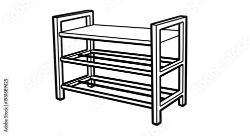 Simple Three Tier Metal Shoe Rack Organizer.