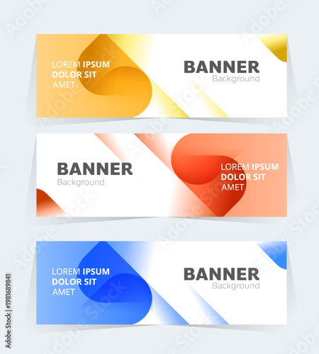 Geometric banner design with vector presentation template.