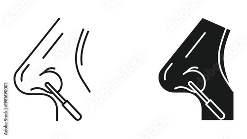 Nose cleaning Q tip comparison illustration