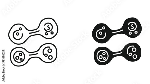 Sperm cell icon outline filled comparison