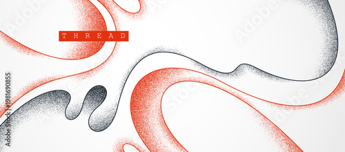 Vector abstract background with minimal curvy lines and textures, lifeform microorganism look like abstraction, flowing fluid shaped threads.