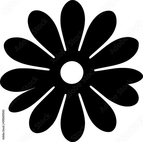 Professional modern flower icon set for minimalist logo design projects.