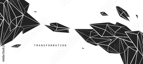 Structural transformation of fragmented forms into a coherent system, expressing process, balance, logic, and the evolution of complex integrated structure.