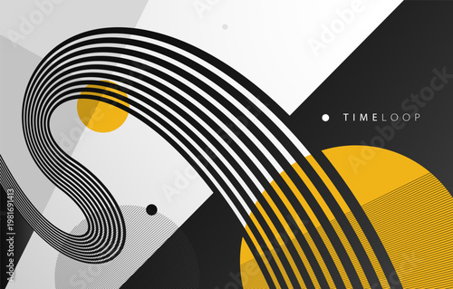 Abstract composition expressing energy, impulse and forward movement through flowing lines and rhythmic elements, creating a sense of power, speed and active transformation.