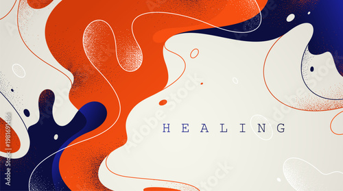 Lava shapes flow abstract background, vector wallpaper with liquid shapes flowing in dynamic motion, wavy water curves abstraction.