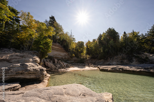 Remote private beach clear water Pictured Rocks National Lakeshore