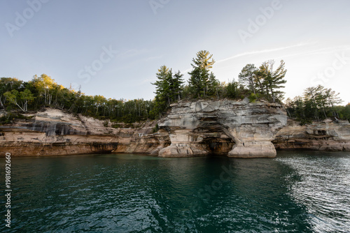 Pictured Rocks National Lakeshore Indian Drums sandstone cliff