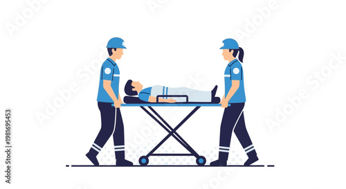 Paramedics Transporting Patient on Stretcher