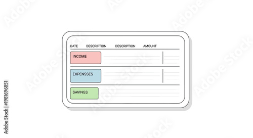 Simple personal finance budgeting template with income expenses and savings sections.