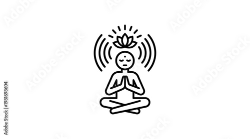 Meditating Figure with Lotus and Radiating Energy