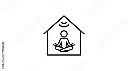 Meditating Person Inside a Home Mindful Calm Concept