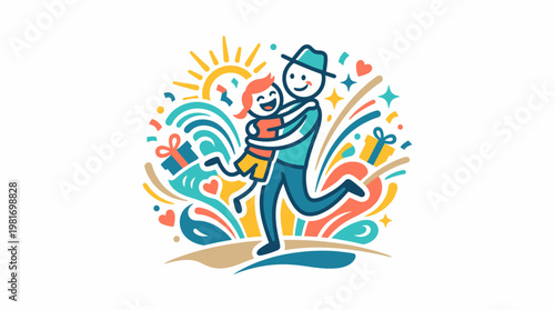 Father's Day Celebration with Joyful Embrace