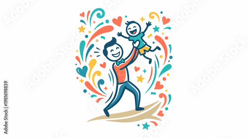 Father Playing with Excited Child