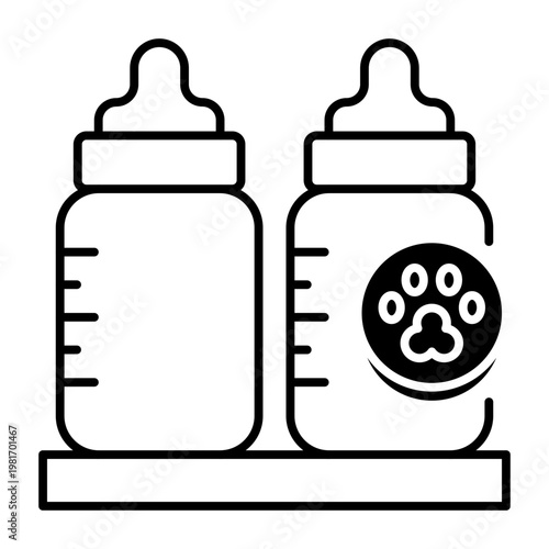 This Feeding Bottle icon is suitable for pet adoption, etc