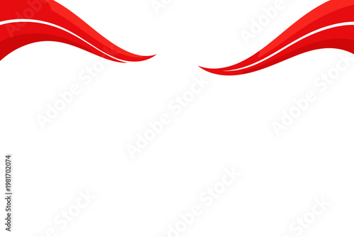 Abstract Red Waves Against A White Background, Symbolizing Motion, Energy, And Dynamic Design For Various Creative Applications