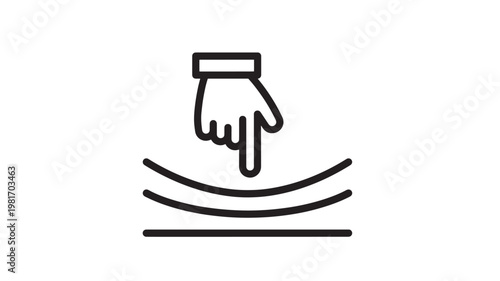 Handwashing icon with dripping water drops and soap bar graphic for hygiene and sanitation awareness